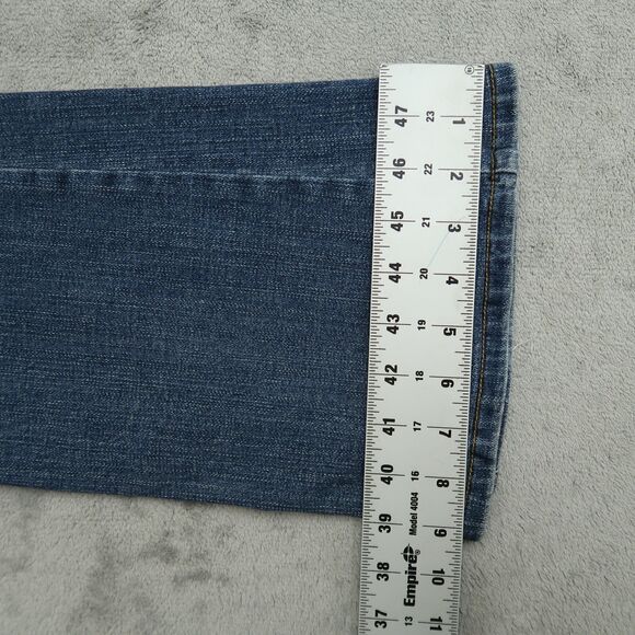 Levi's 518 Jeans Juniors 7 Blue Superlow Stretch Bootcut 29" Inseam Distressed - Picture 5 of 16